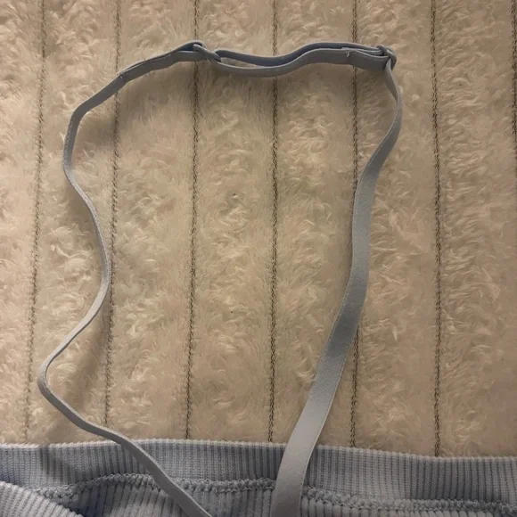 Light Blue Ribbed Women's Top - Picture 2 of 5